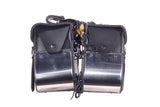 PVC Motorcycle Saddlebag With Chrome Plate At Bottom Of Saddlebag W/ Gun Holster
