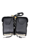 PVC Motorcycle Saddlebag With Chrome Plate At Bottom Of Saddlebag W/ Gun Holster