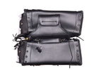 PVC Motorcycle Saddlebag With Chrome Plate At Bottom Of Saddlebag W/ Gun Holster