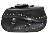 PVC Motorcycle Saddlebag With Studs & Chrome Plate