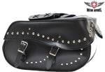 PVC Motorcycle Saddlebag With Studs & Chrome Plate