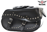 PVC Motorcycle Saddlebag With Studs & Chrome Plate