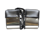 Plain PVC Motorcycle Saddlebag With Chrome Plates