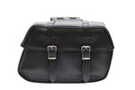 Plain PVC Motorcycle Saddlebag With Chrome Plates