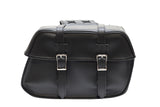 Plain PVC Motorcycle Saddlebag With Chrome Plates