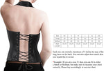 Womens Black Lamb Skin Leather Laces & Zippered Corset