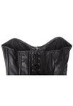 Women's Strapless Lamb Leather Corset With Zipper, Buckle & Lace