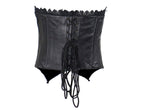 Women's Black Leather and Lace Corset