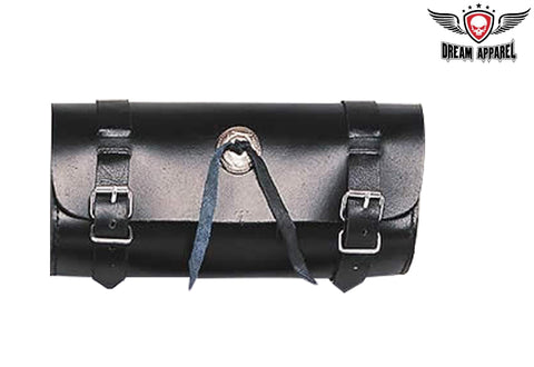 9 Inch Original PVC Motorcycle Tool Bag with Studs and Concho