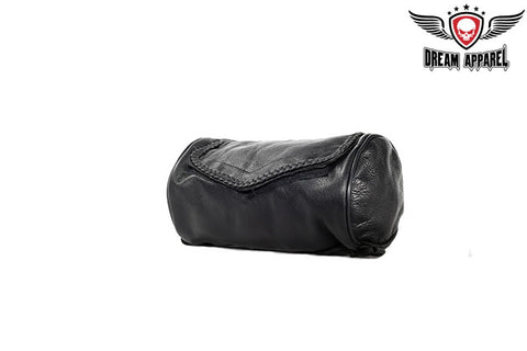 Black Leather Motorcycle Tool Bag