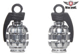 Two Chrome Grenades Tire Valve Stem Caps