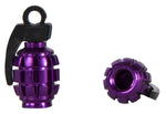 Two Metallic Purple Grenades  Tire Valve Stem Caps