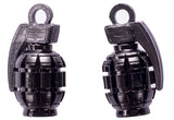 Two Black GrenadesTire Valve Stem Caps