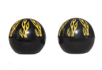 Two Flaming License Plate Screw Caps