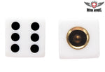 Two White Dice Tire Valve Stem Caps