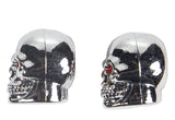 Two Chrome Skull Tire Valve Stem Caps