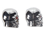 Two Chrome Skull Tire Valve Stem Caps