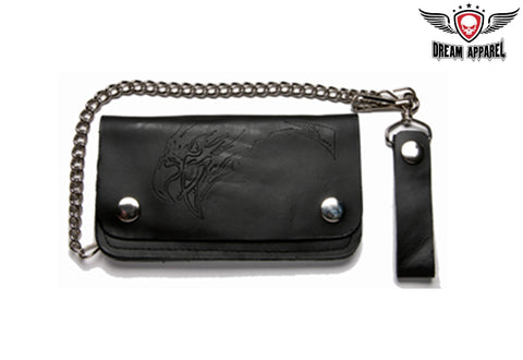 Leather Wallet With Embossed Eagle