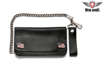 Leather Wallet With USA Flag Snaps