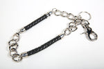 20" Biker Wallet Chain With Two Braided Leather Sections