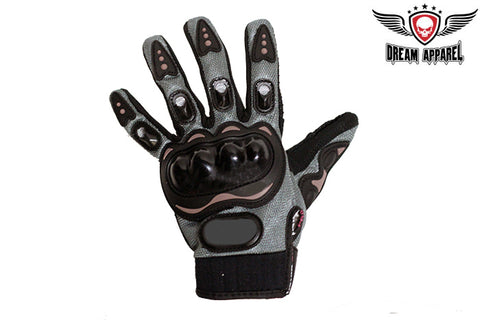 Men's Grey Mesh Racing Gloves