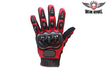 Men's Red Mesh Racing Gloves