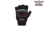 Mens Black Fingerless Mesh Racing Gloves